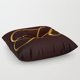 Golden letter H in vintage design Floor Pillow