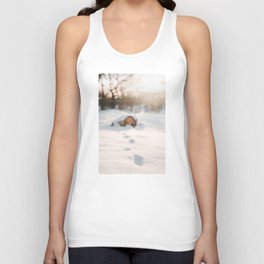 Footsteps In Snow | Winter Photography | Winter Scene With Footsteps In Snow  Tank Top