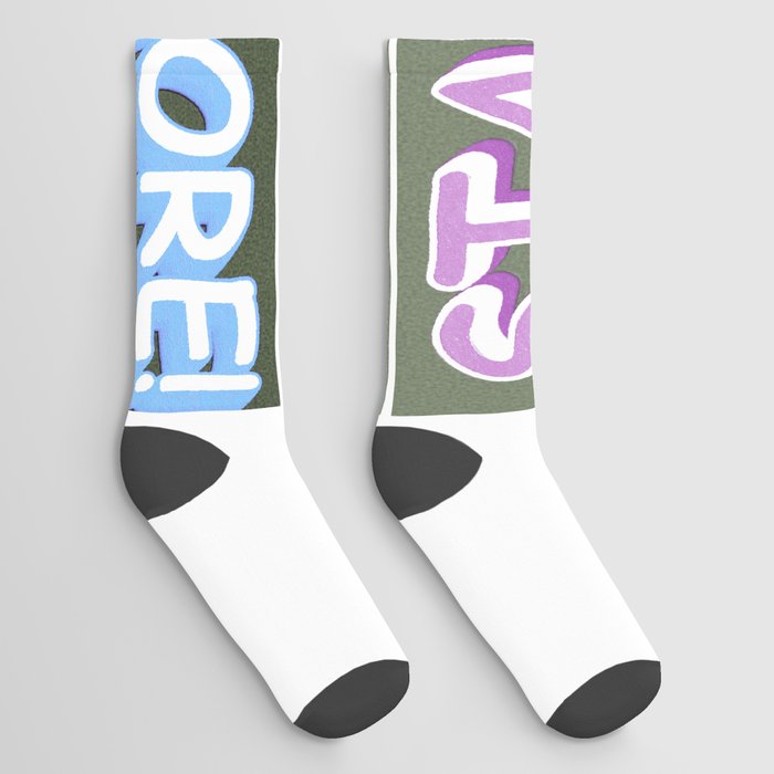 Cute Expression Design "Listen More". Buy Now Socks