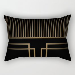 Art Deco Gold/Black Pattern II Rectangular Pillow