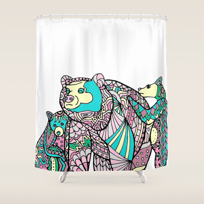 Momma Bear And Cubs Shower Curtain By Artspixiemedia Society6