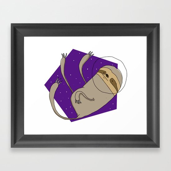 Sloth in Space Framed Art Print