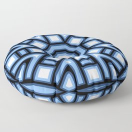 Geometric In Lt Blue And Black Floor Pillow