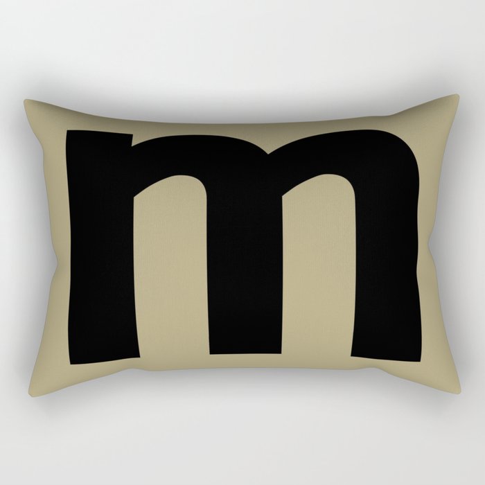 letter M (Black & Sand) Rectangular Pillow