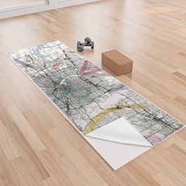 Rochester USA - Authentic City Map Collage Yoga Towel