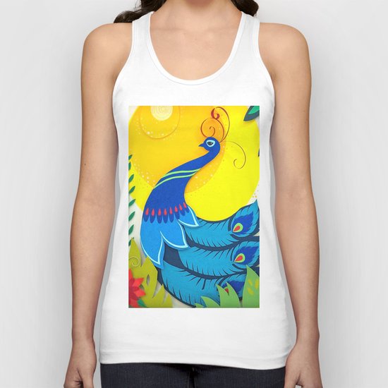 Peacock Paper Art Unisex Tank Top