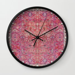N45 - Pink Vintage Traditional Moroccan Boho & Farmhouse Style Artwork. Wall Clock | Anthropologie, Art, Ethnic, Zoco, Mandala, Antique, Boho, Traditional, Heritage, Curated 