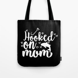 Hooked On Mom Cute Fishing Kids Tote Bag