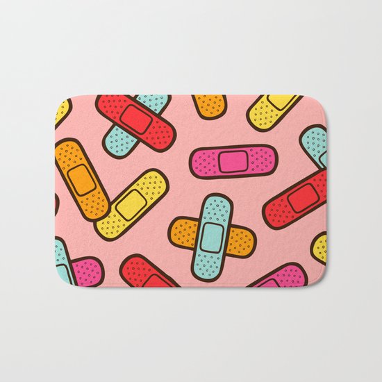 Rainbow Band-Aids Bath Mat