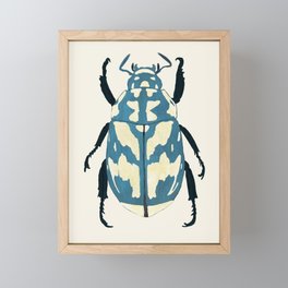 Blue beetle insect Framed Mini Art Print