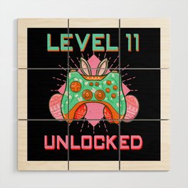 11 Year Old Level Unlock Gamer Game Easter Sunday Wood Wall Art