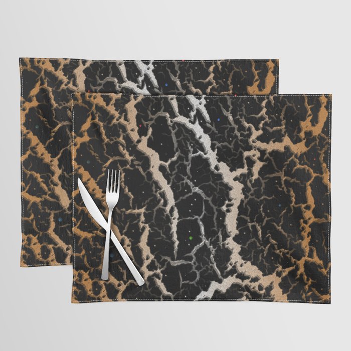 Cracked Space Lava - Bronze/White Placemat