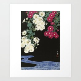 Chrysanthemums Japanese Art Print Vintage Illustration Art Print
