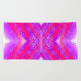 X Purple And Fuchsia Polka Dots Seamless Pattern Beach Towel