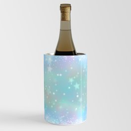 Iridescent Sparkly Stars Pattern Wine Chiller