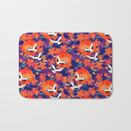 Japanese Garden: Cranes, Sun and Blossoms DK Bath Mat