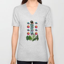 Houseplant Spaceman V Neck T Shirt
