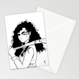 Girl With A Sword Stationery Card