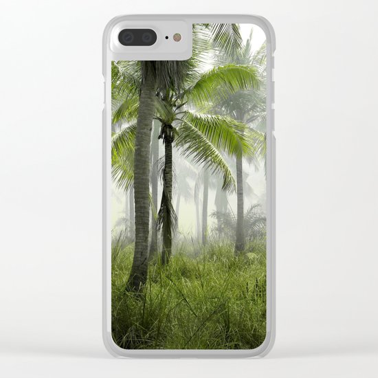 Foggy Palm Forest Clear iPhone Case