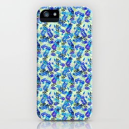 Blue Leaf Party iPhone Case