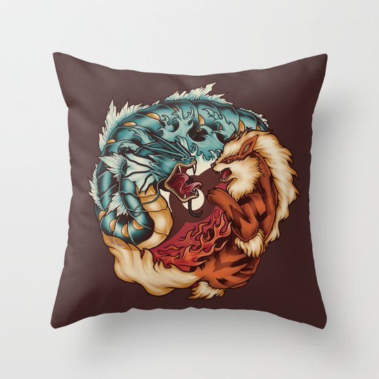 The Tiger and the Dragon Throw Pillow