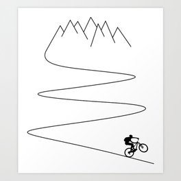 Mountain Bike Cycling Downhill Cyclist Bicycle Art Print