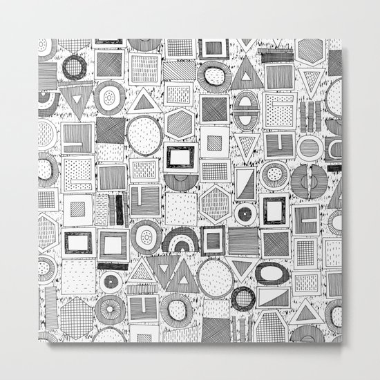 frisson memphis black white Metal Print