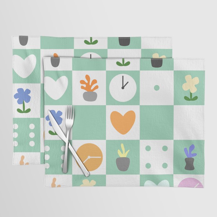 Color object checkerboard collection 8 Placemat