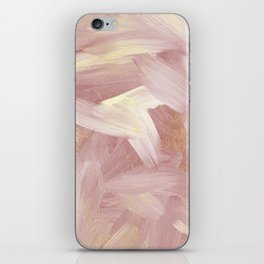 Abstract Pink White Gold Watercolor Brushstrokes iPhone Skin