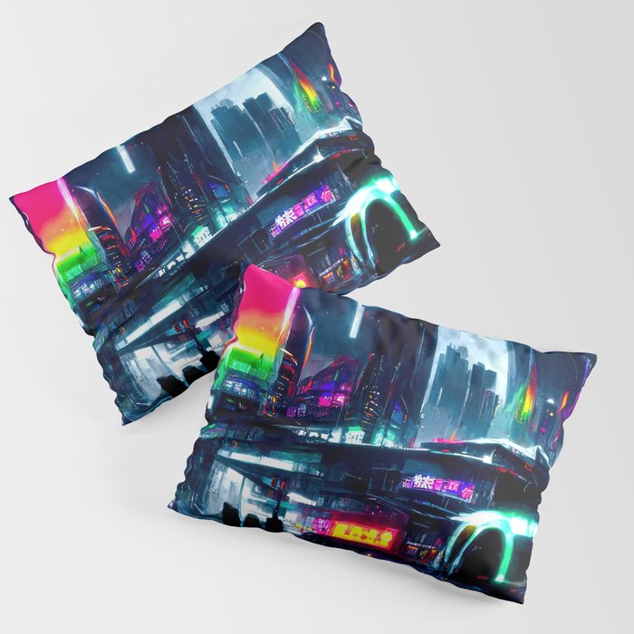 Postcards from the Future - Neon City Pillow Sham
