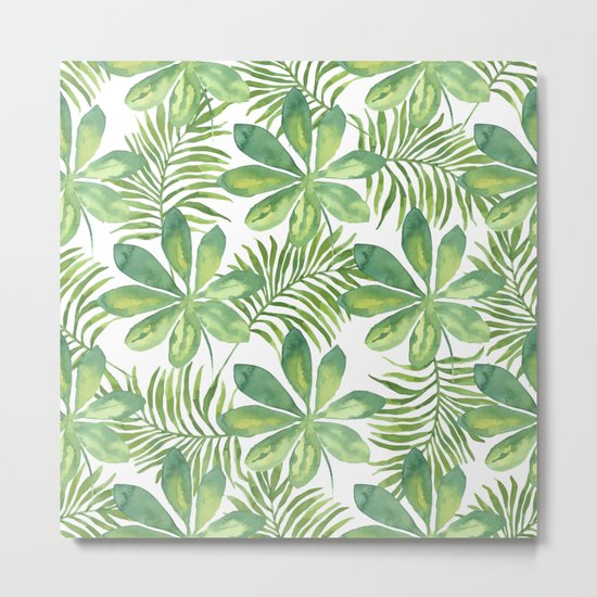 Tropical Branches Pattern 01 Metal Print