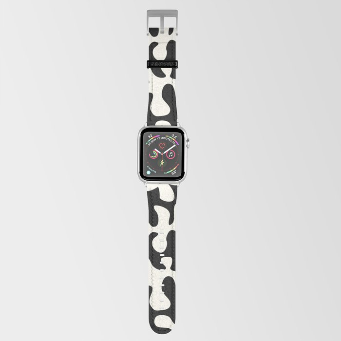 Abstract Cut Out Pattern - Black and White Apple Watch Band