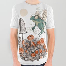 Mushroom Forest Frog All Over Graphic Tee