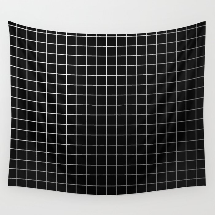 Metal Cage - Industrial, metallic grid pattern Wall Tapestry