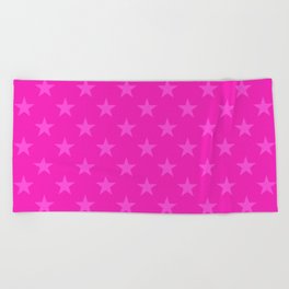 Pink stars pattern Beach Towel