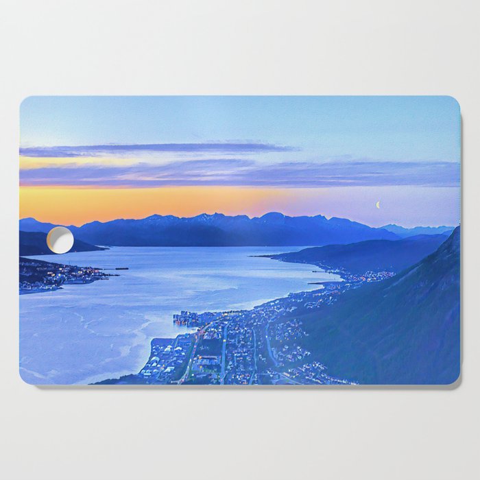 Calm Nordic Lakeview Sunset of Tromso, Norway Scandinavia Cutting Board