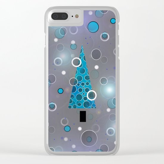 Blue Christmas Clear iPhone Case