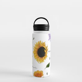 Garden Sketches: Bees and Flowers Water Bottle