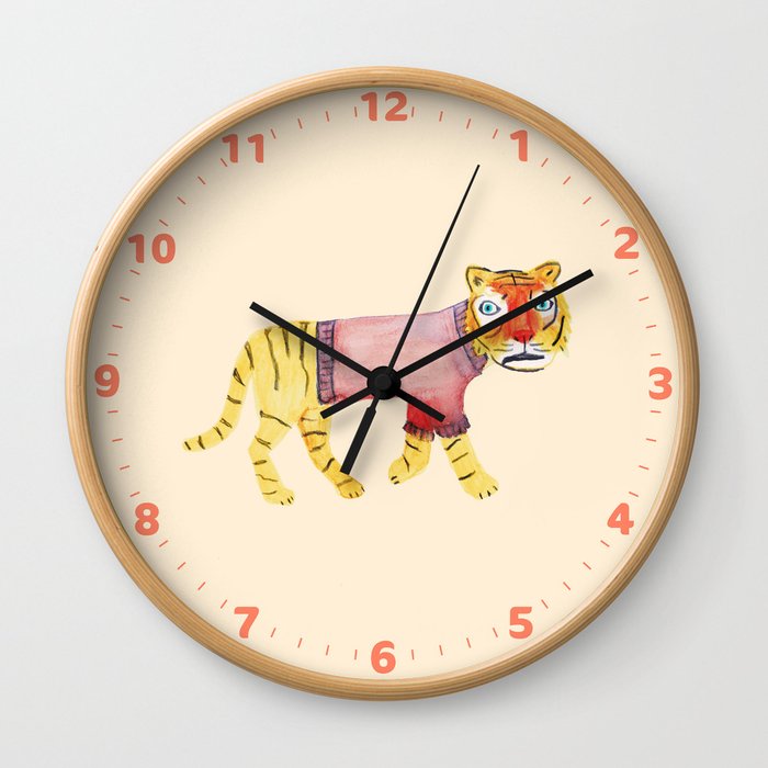 Tiger in a sweater Wall Clock