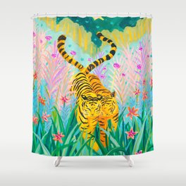 Tigers in Garden Shower Curtain
