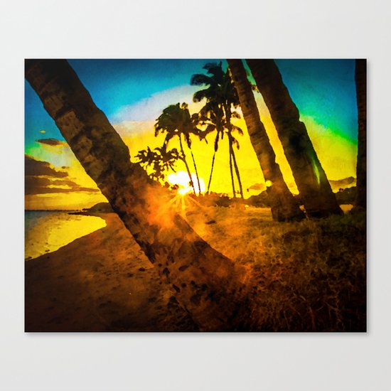 sunset at the beach Canvas Print
