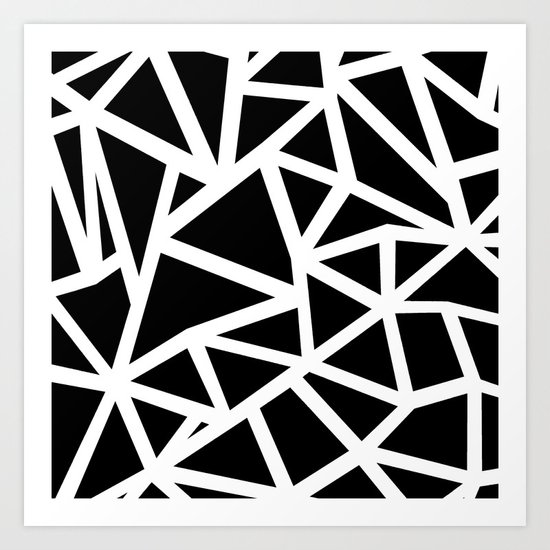 Ab Outline Thicker Black Art Print