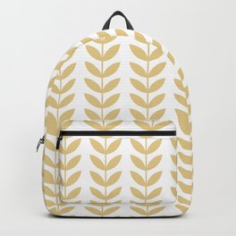 Tan Scandinavian leaves pattern Backpack