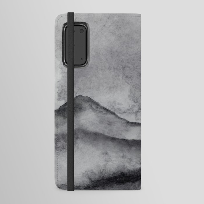 Black AnD White Watercolor Landscape Android Wallet Case