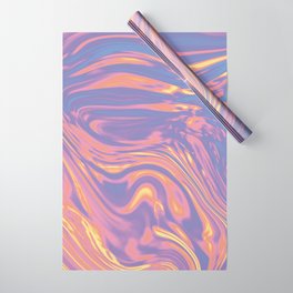 holographic sunset marble Wrapping Paper | Marbled, Graphicdesign, Holographic, 90S, Orange, Pink, Wavy, Hologram, Hippie, Space 
