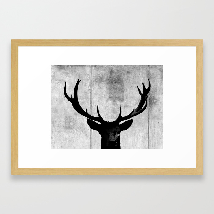 Industrial Black Deer Silhouette A313 Framed Art Print By Nicolphotographicart Society6
