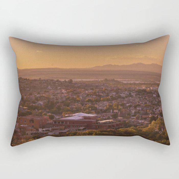 Mexico Photography - Small Sunset Over A Mexican City Rectangular Pillow