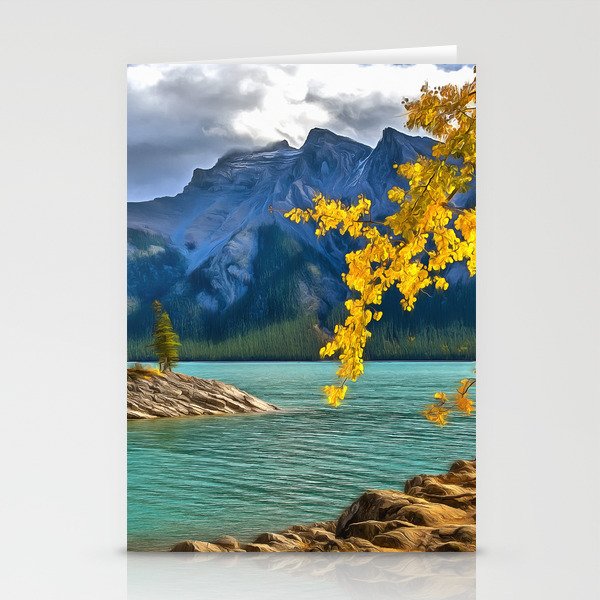Lake Mountains Banff National Park Stationery Cards