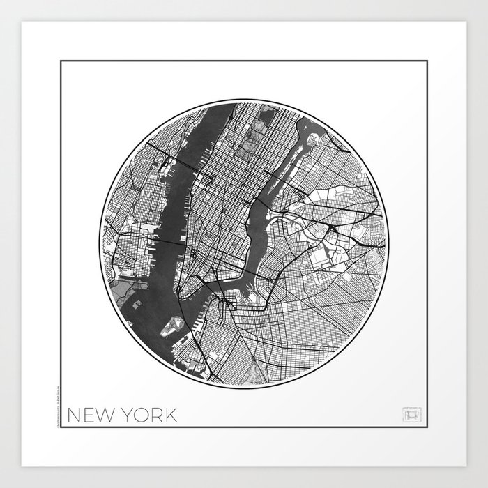 New York Map Universe Art Print by City Art Posters | Society6