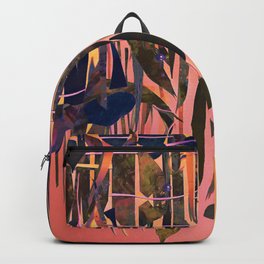Bohemian Peach Floral- Mixed Media Decoupage  Backpack